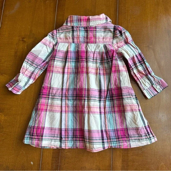 Baby Gap|Plaid Pink Collared Dress|Size 18-24m Long Sleeve Button down - Picture 5 of 5